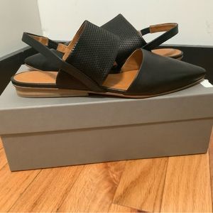 Coclico NIB Driggs Slingbacks in Black/textured Black Leather EU 39.5